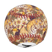 Balle De Baseball Modèle floral tropical avec tigre (Dos)