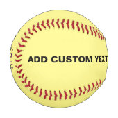 BALLE DE BASEBALL MODÈLE TEXTE MODERNE PASTEL JAUNE D'IMAGE (Devant Gauche)