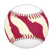 Balle De Baseball Modèle Zèbre rouge et crème avec nom (Devant)
