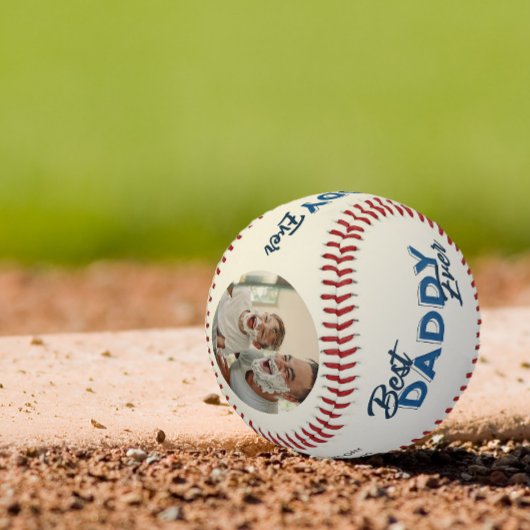 Balle De Baseball Modern 2 Photo Collage Best Daddy Ever