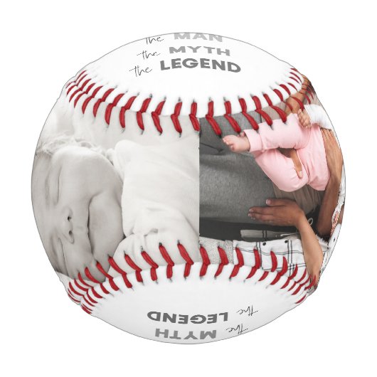 Balle De Baseball Modern 2 Photo Collage DAD The Man Myth Legend (Devant)