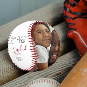 Balle De Baseball Modern 2 Photo Collage Meilleur jamais Stepdad Bas