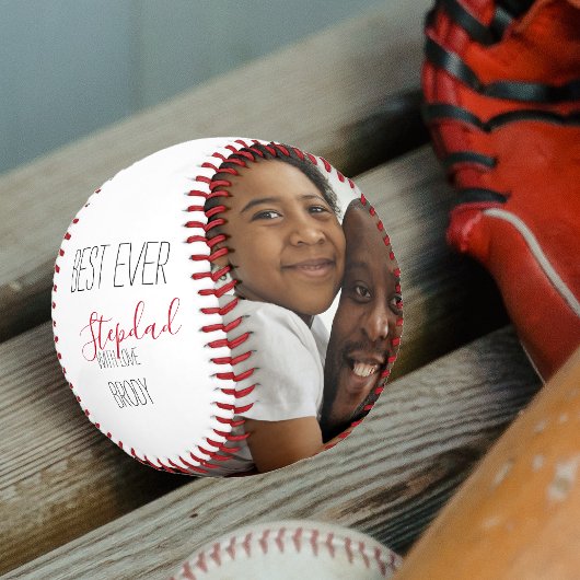 Balle De Baseball Modern 2 Photo Collage Meilleur jamais Stepdad Bas