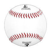 Balle De Baseball Modern Custom Monogram And Name  (Dos)