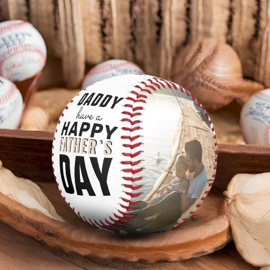 Balle De Baseball Modern Daddy Happy Père`s Day 2 Photo Collage