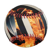 Balle De Baseball Modern Fire & Triple Stripe Bold Minimalist  (Dos)