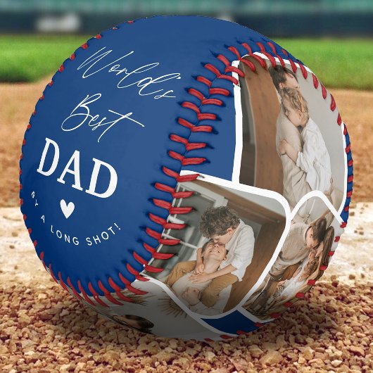 Balle De Baseball Modern Multi Photo Collage le meilleur papa du mon