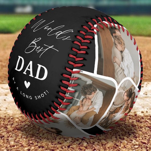 Balle De Baseball Modern Multi Photo Collage le meilleur papa du mon