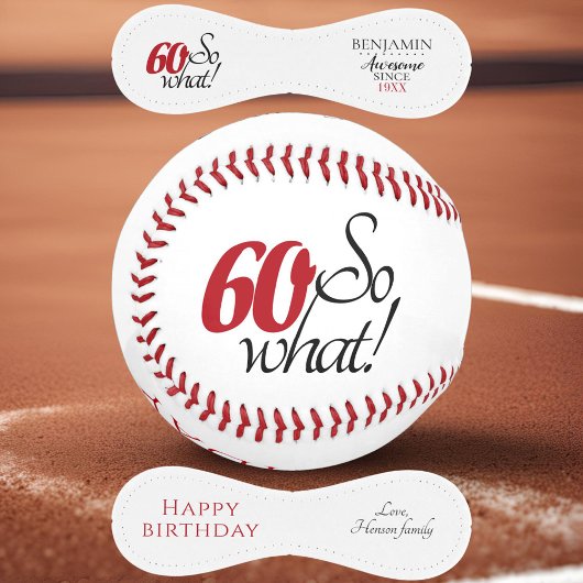 Balle De Baseball Modern Positive Funny 60 Alors quel 60e anniversai