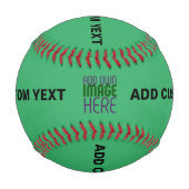 BALLE DE BASEBALL MODERNE ÉDITABLE EMERALD GREEN IMAGE MODÈLE TEXTE (Dos)