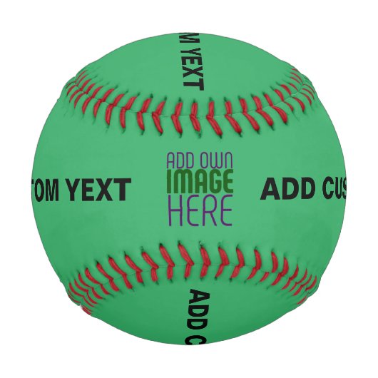 BALLE DE BASEBALL MODERNE ÉDITABLE EMERALD GREEN IMAGE MODÈLE TEXTE (Devant)
