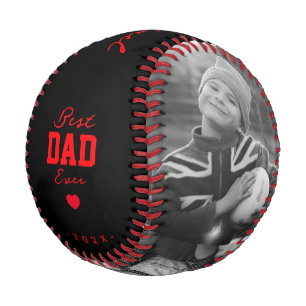 Balle De Baseball Moderne Meilleur Père Jamais Noir Rouge Personnali