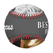 Balle De Baseball Moderne Meilleur Père Jamais Nom Père`s Jour Photo (Dos)