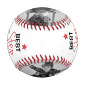 Balle De Baseball Moderne Personnalisé 2 Photo Collage Best Stepdad (Dos)