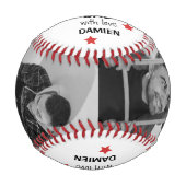 Balle De Baseball Moderne Personnalisé 2 Photo Collage Best Stepdad (Devant)