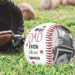 Balle De Baseball Moderne Personnalisé 2 Photo Collage Meilleur Papa<br><div class="desc">Vous cherchez un cadeau de Fête des pères hors du parc? Notre baseball gardien unique est votre home run ! Avec de l'espace pour 2 photos et un message sincère qui dit "MEILLEUR PAPA JAMAIS, AVEC AMOUR", c'est vraiment un cadeau qui continue à donner. Personnalisé avec le nom de votre...</div>