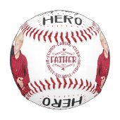 Balle De Baseball Mon père Citation photo Customisée Père & Fils (Devant)