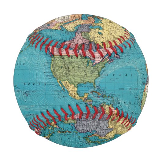 Balle De Baseball Monde, la projection de Mercator (Dos)