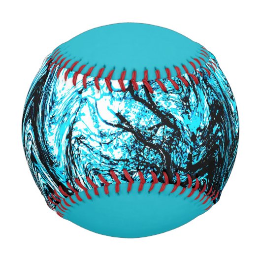 Balle De Baseball Monogram Aqua Baseball Abstrait (Devant)