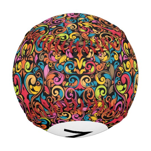 Balle De Baseball Monogram Funky motif (Dos)