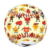 Balle De Baseball Monogram Funny monstres motif (Dos)
