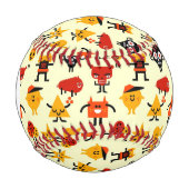 Balle De Baseball Monogram Funny monstres motif (Devant)