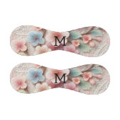 Balle De Baseball Monogram lace floral pink pastel cherry blossom  (Panneaux)