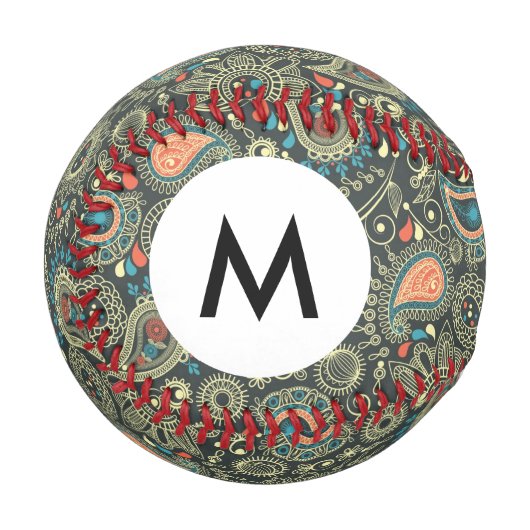 Balle De Baseball Monogram Paisley Motif 3 (Devant Gauche)