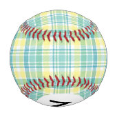 Balle De Baseball Monogram Pastel Plaid (Dos)