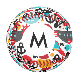 Balle De Baseball Monogram Retro pirates illustration voile