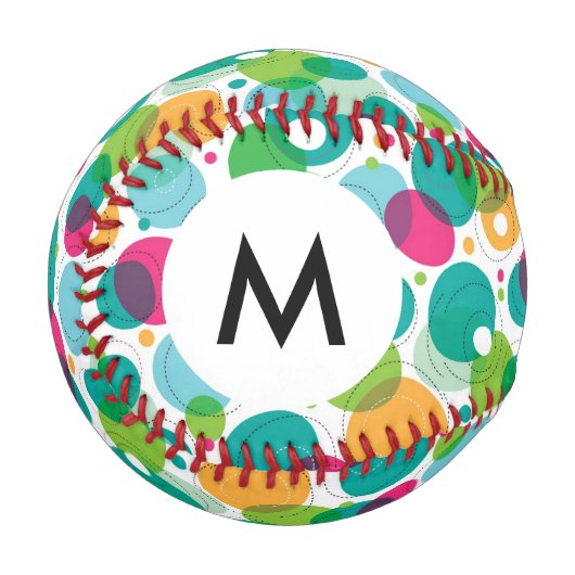 Balle De Baseball Monogram Round bulles enfants motif (Devant Gauche)