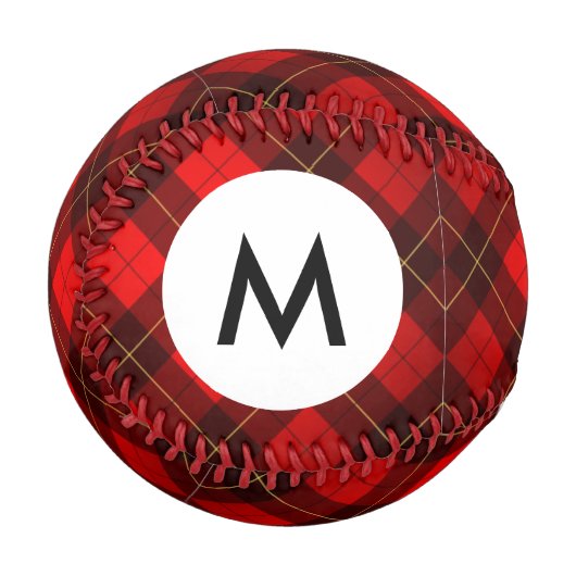 Balle De Baseball Monogram Wallace tartan arrière - plan (Devant Gauche)