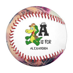 Balle De Baseball Monogramme A personnalisé est pour Alligator drôle