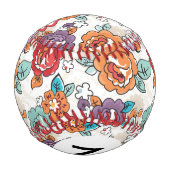 Balle De Baseball Monogramme Abstrait Élégance motif floral 5 (Dos)
