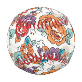Balle De Baseball Monogramme Abstrait Élégance motif floral 5 (Devant)