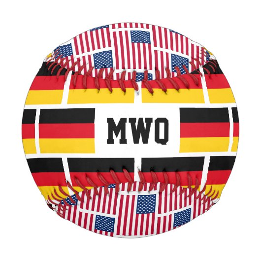 Balle De Baseball Monogramme américain allemand (Dos)