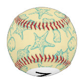 Balle De Baseball Monogramme Arrière - plan avec coquilles. Main des (Dos)