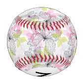 Balle De Baseball Monogramme Arrière - plan avec papillon (Dos)