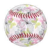Balle De Baseball Monogramme Arrière - plan avec papillon (Devant)