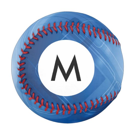 Balle De Baseball Monogramme arrière - plan hi-tech bleu foncé (Devant Gauche)