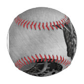 Balle De Baseball Monogramme arrière - plan métallique avec dommages (Devant)