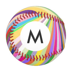 Balle De Baseball Monogramme arrière - plan rayé frais