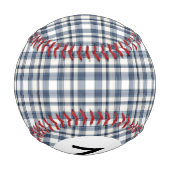Balle De Baseball Monogramme bleu blanc Plat 1 (Dos)