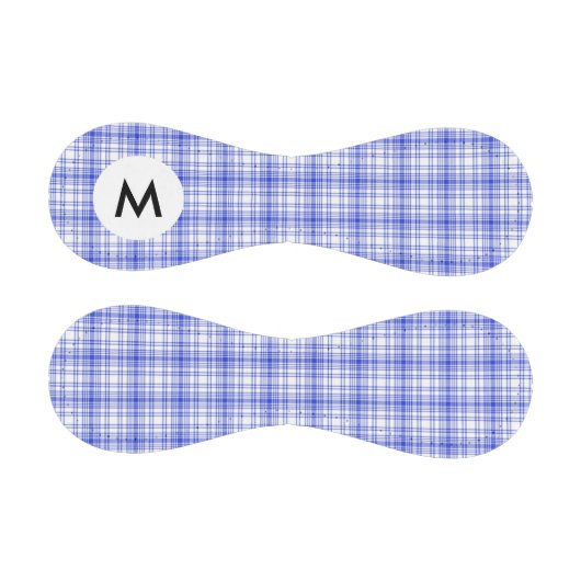 Balle De Baseball Monogramme bleu blanc Plat 2 (Panneaux)