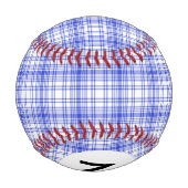 Balle De Baseball Monogramme bleu blanc Plat 2 (Dos)