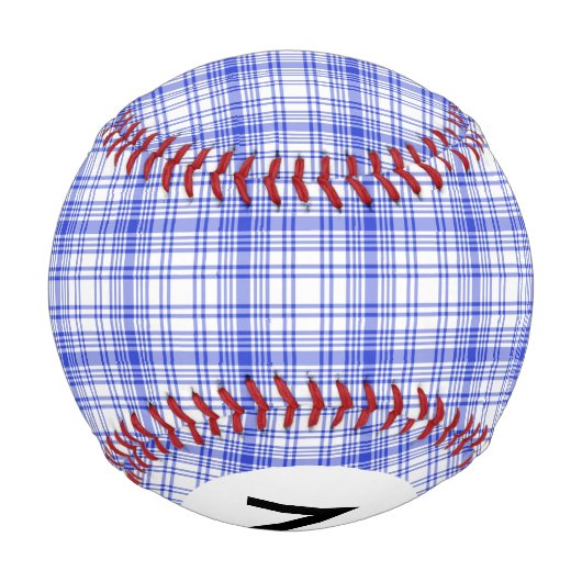 Balle De Baseball Monogramme bleu blanc Plat 2 (Dos)
