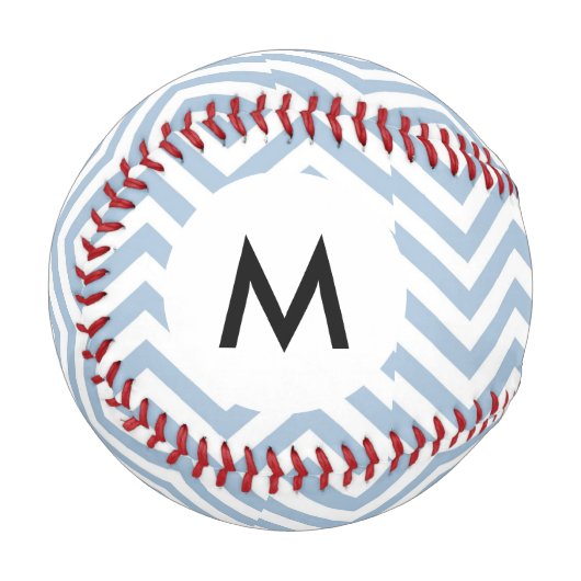 Balle De Baseball Monogramme bleu clair Grunge texturé Chevron (Devant Gauche)