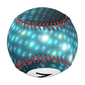 Balle De Baseball Monogramme Bleu Orbes 3D (Dos)