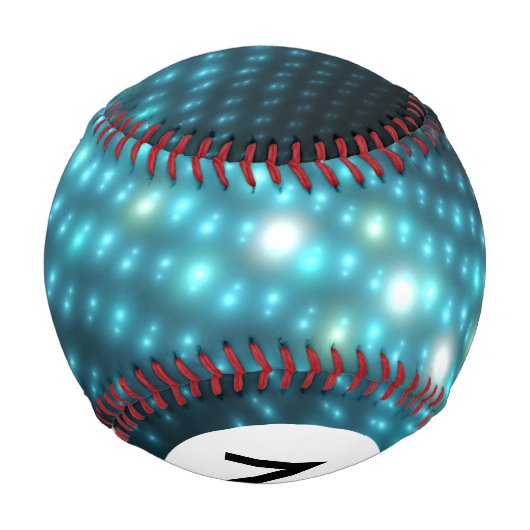 Balle De Baseball Monogramme Bleu Orbes 3D (Dos)