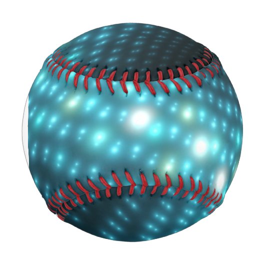 Balle De Baseball Monogramme Bleu Orbes 3D (Devant)